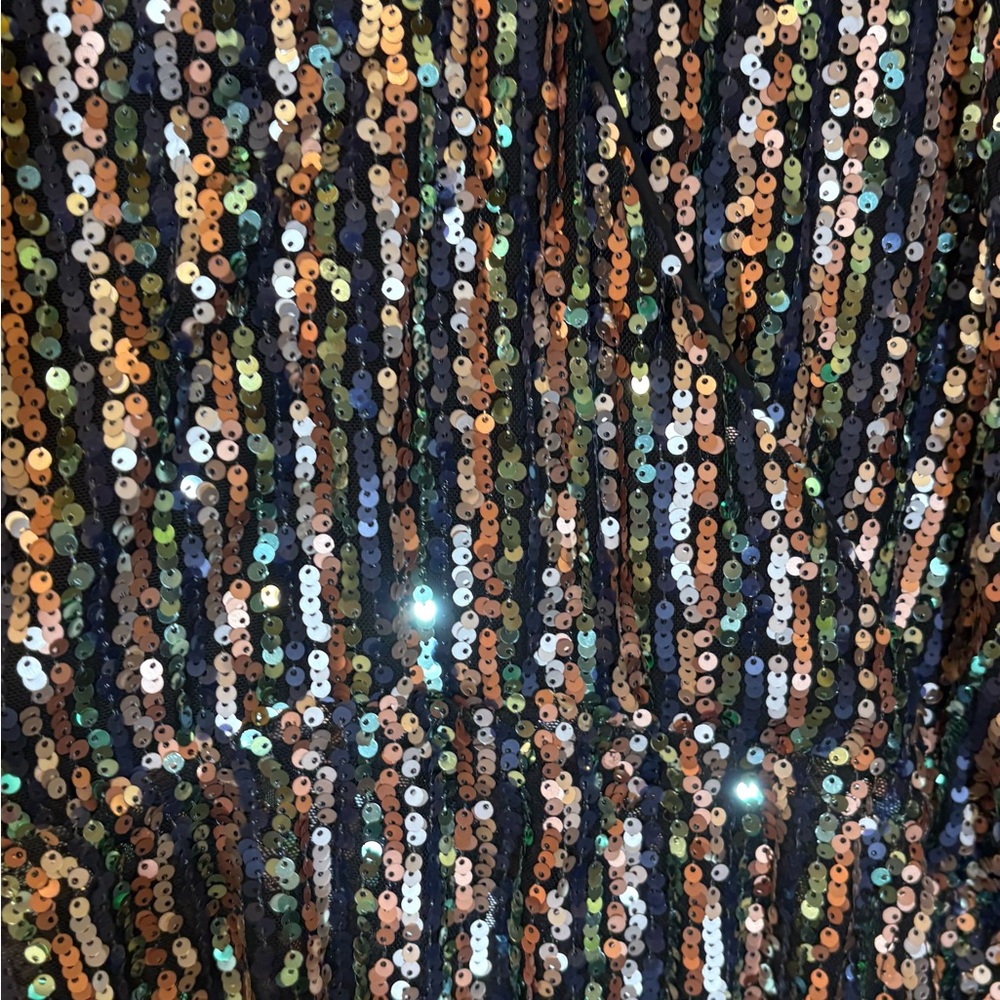Karlie Black & Rose Gold Sequin Dress V-Neck Dolman Sleeve Medium Party Cocktail - Picture 8 of 15